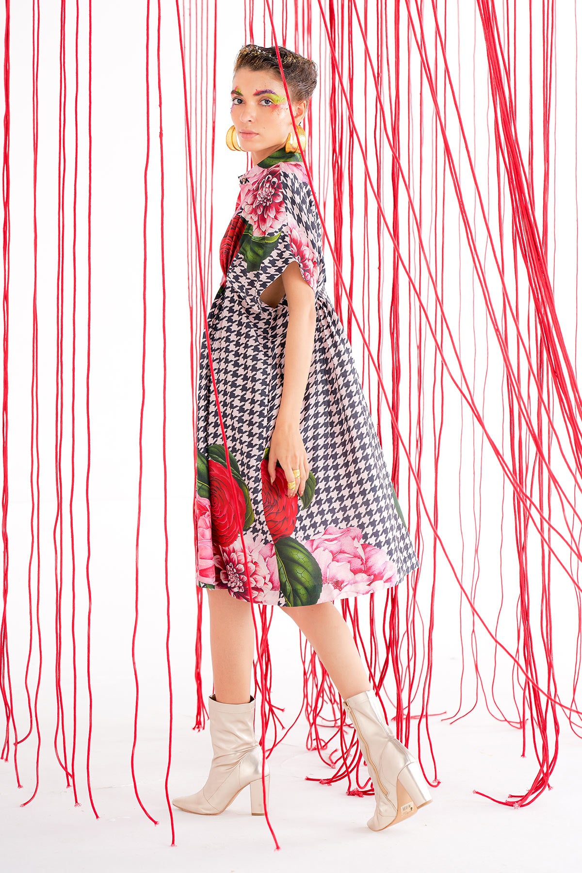 Pleated Kaftan Dress