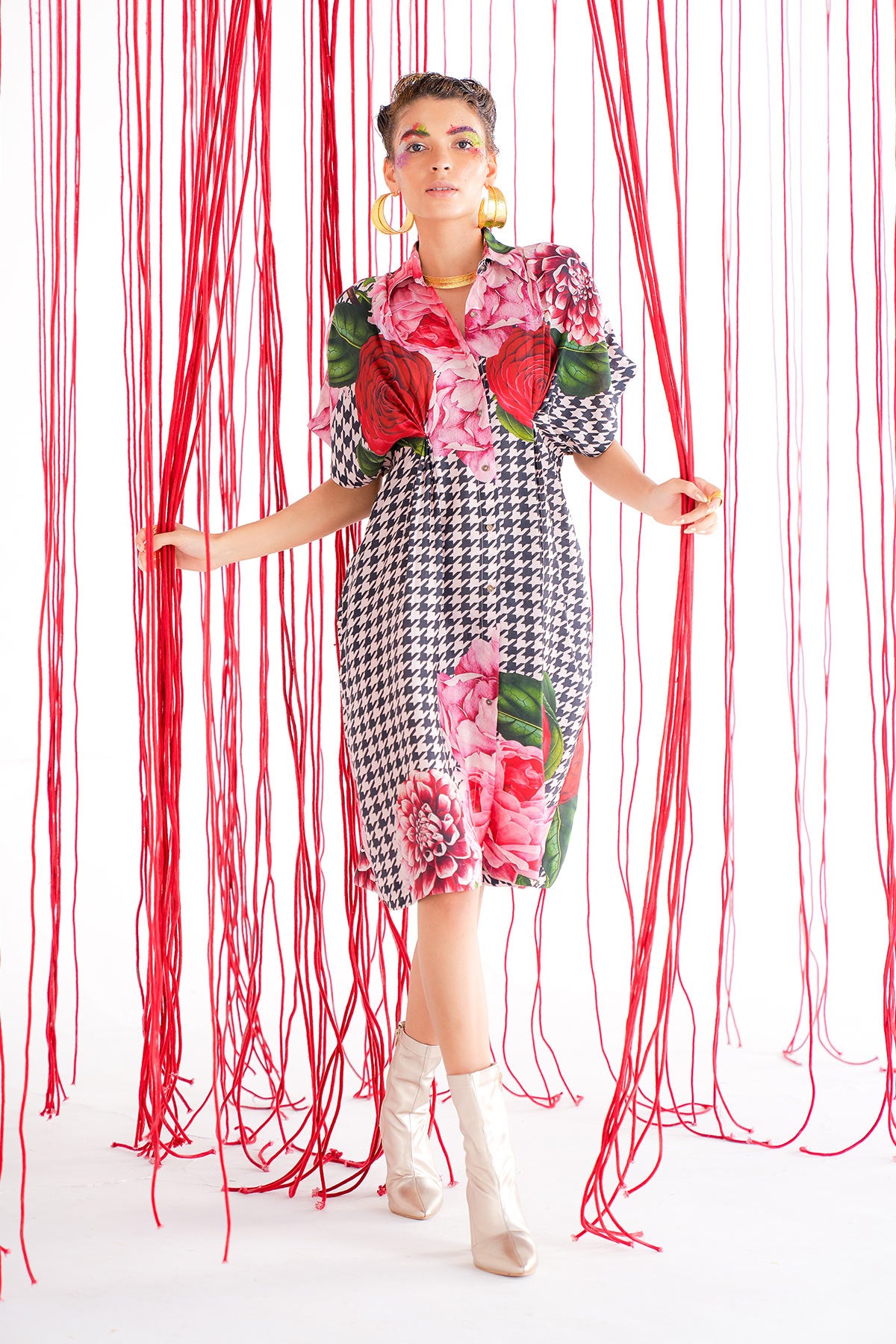 Pleated Kaftan Dress