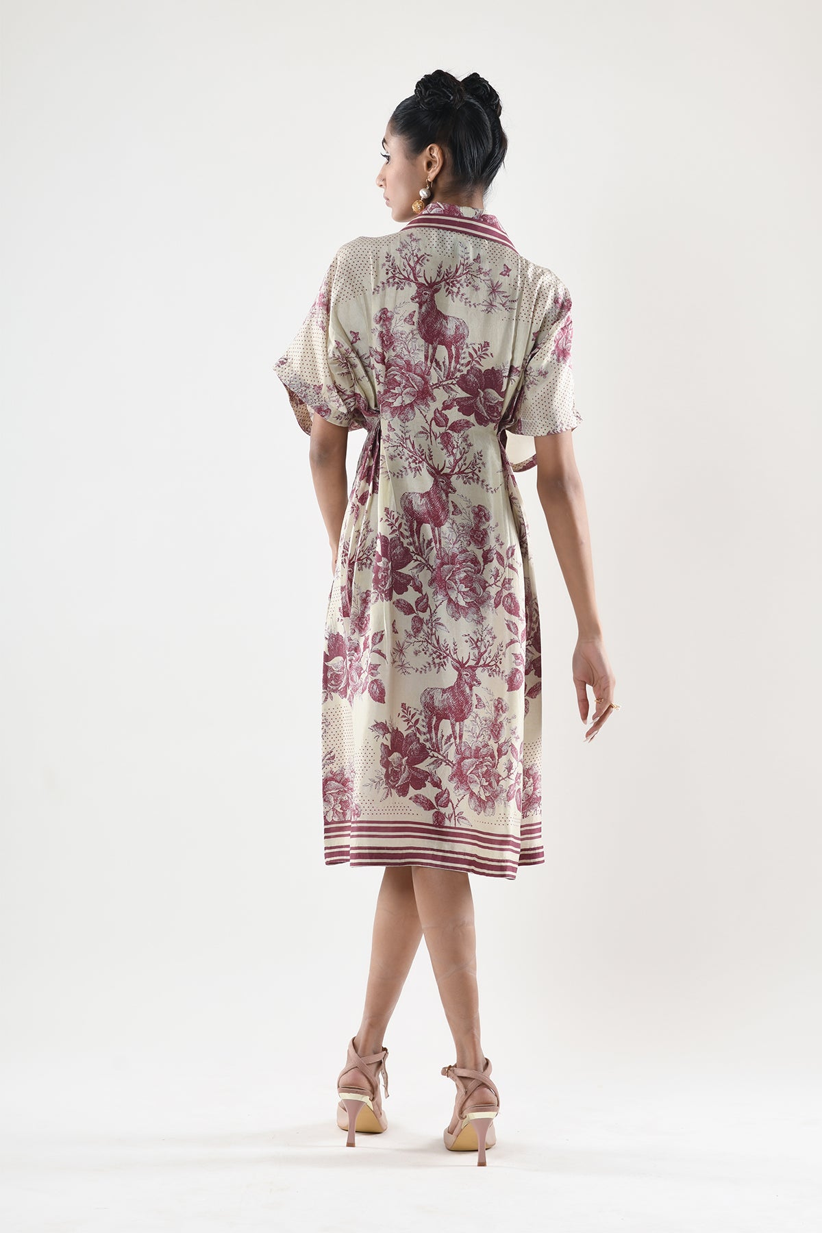 Pleated kaftan dress