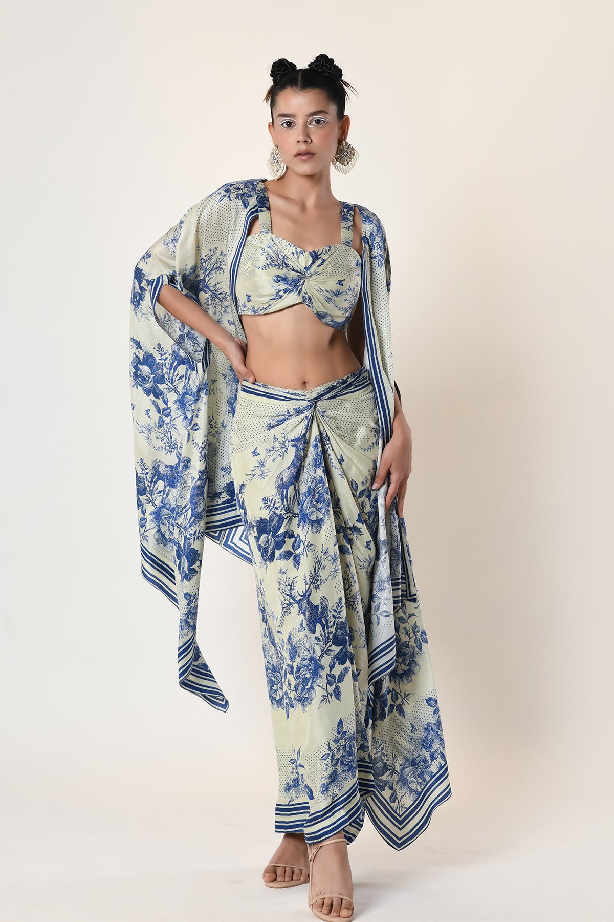Co - ord set with draped skirt