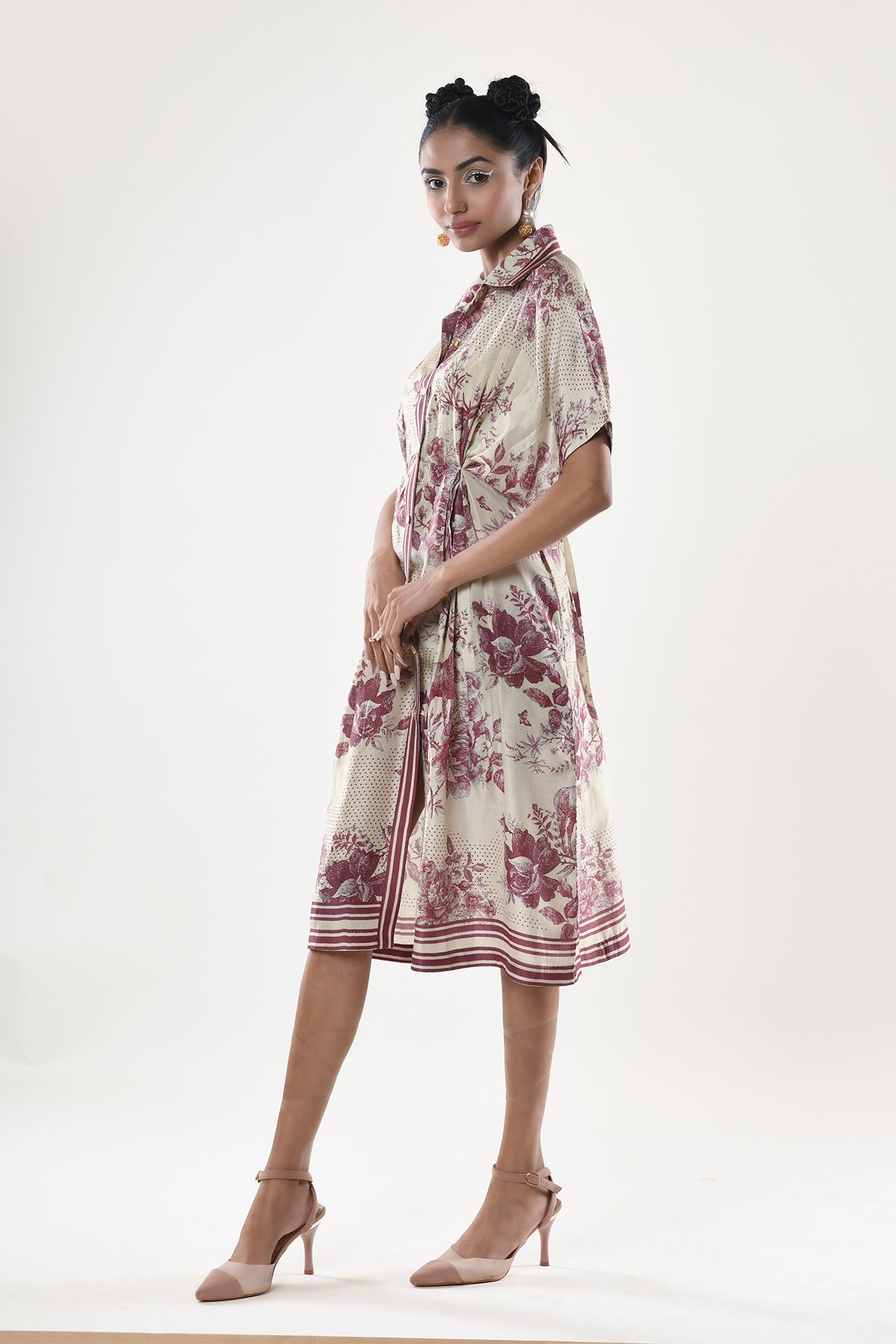 Pleated kaftan dress