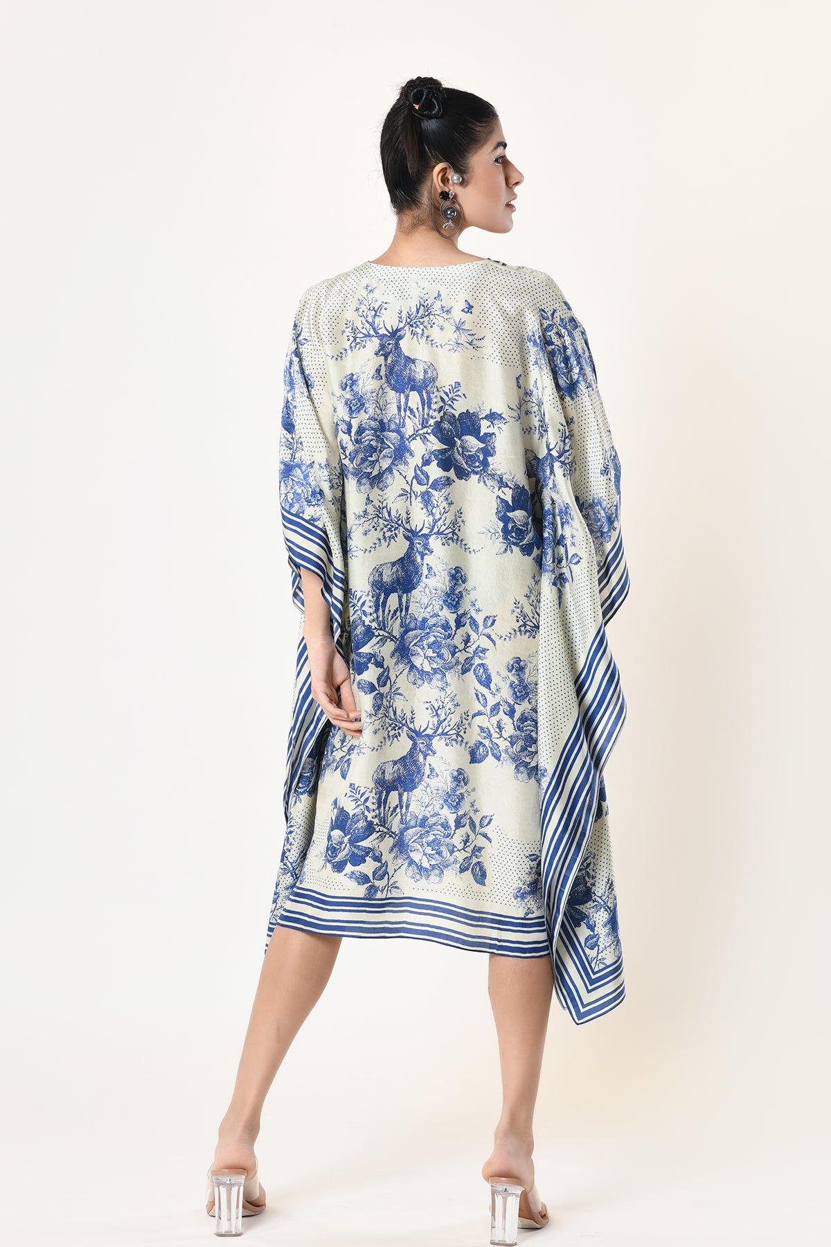 v neck kaftan dress
