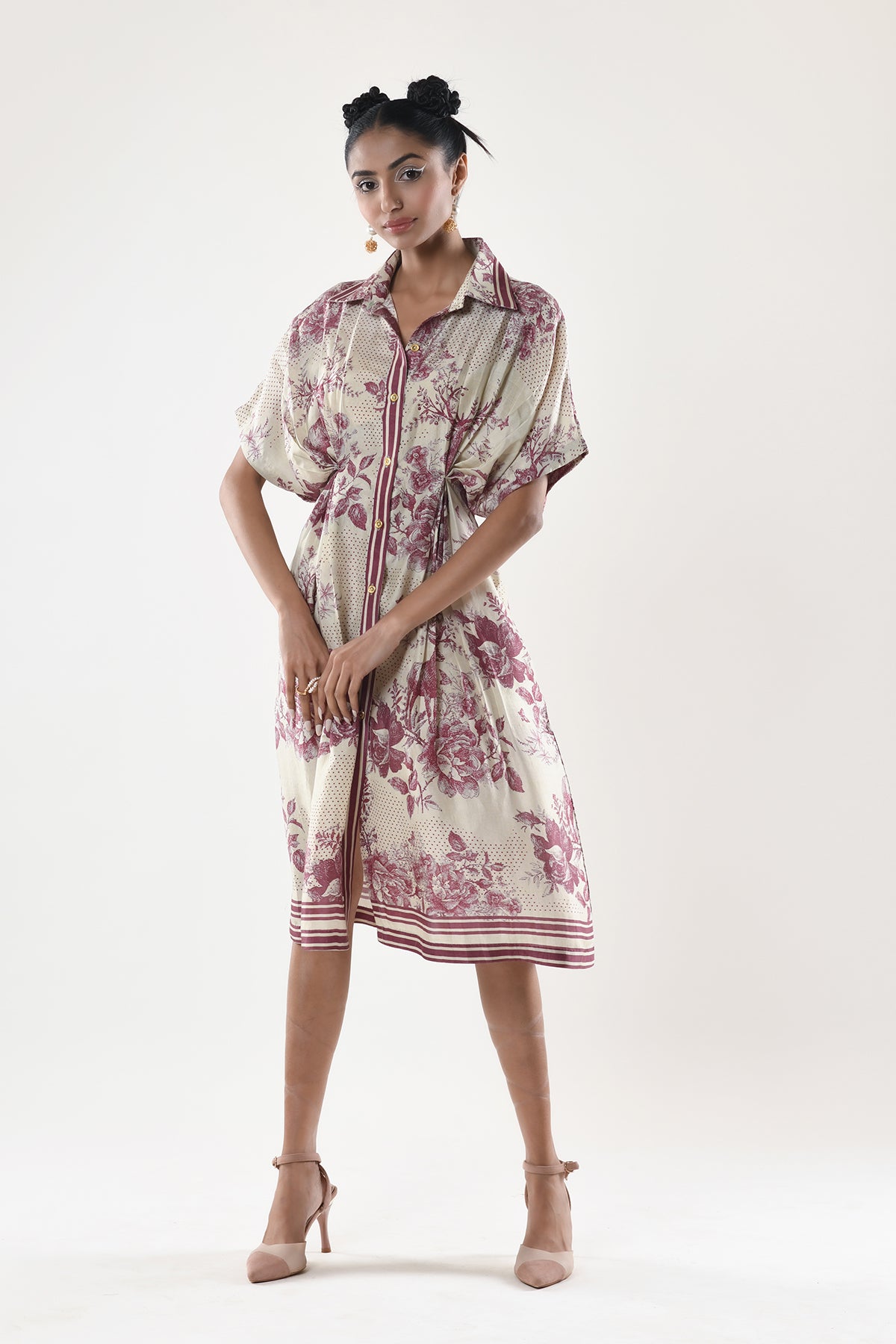 Pleated kaftan dress